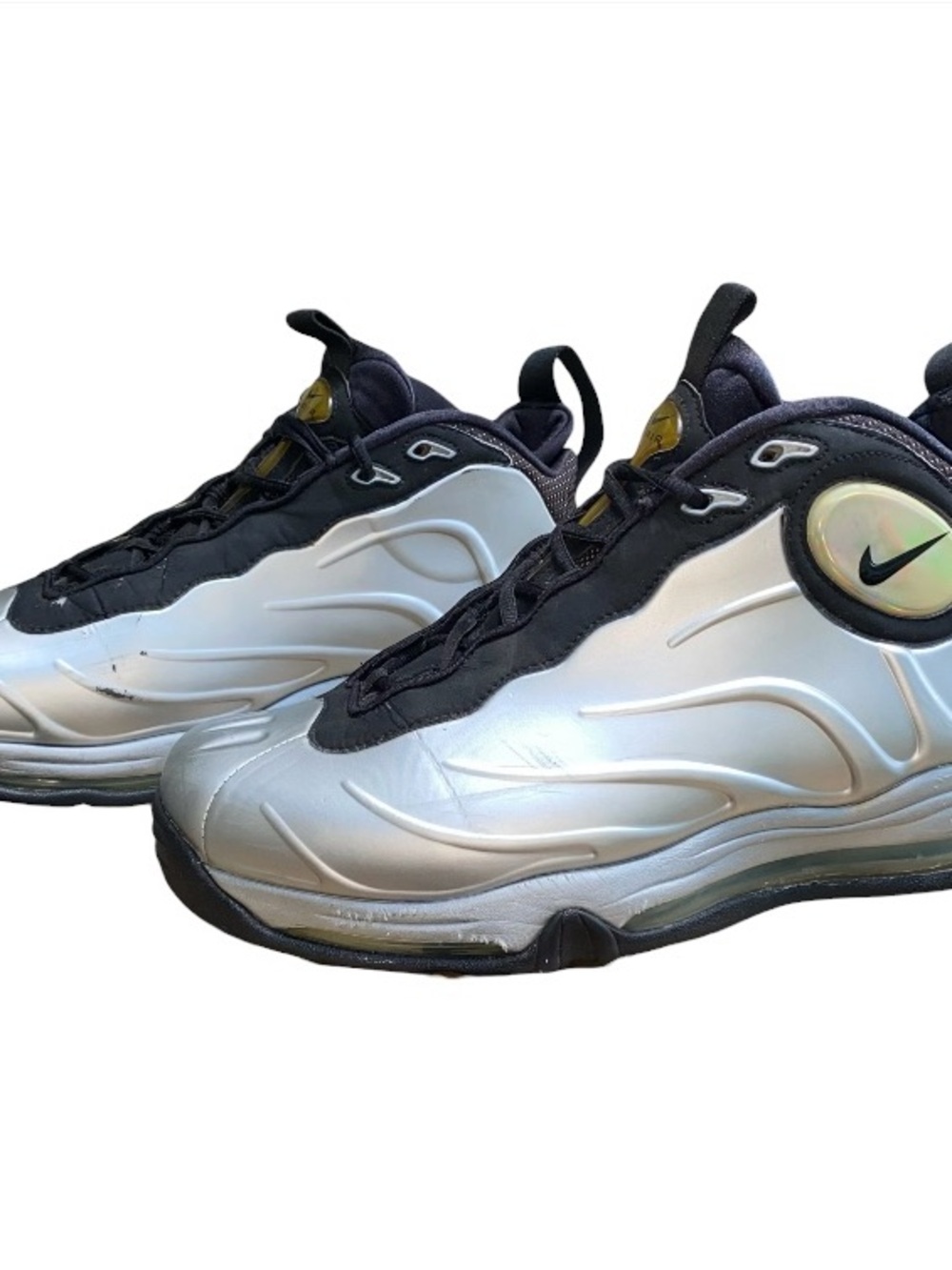 MENS Size 10 Nike Total Air Foamposite Max 2011 Metallic Silver VTG 472498-040 - Picture 5 of 13